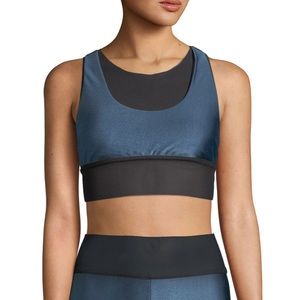 Koral mesh and metallic workout sports bra